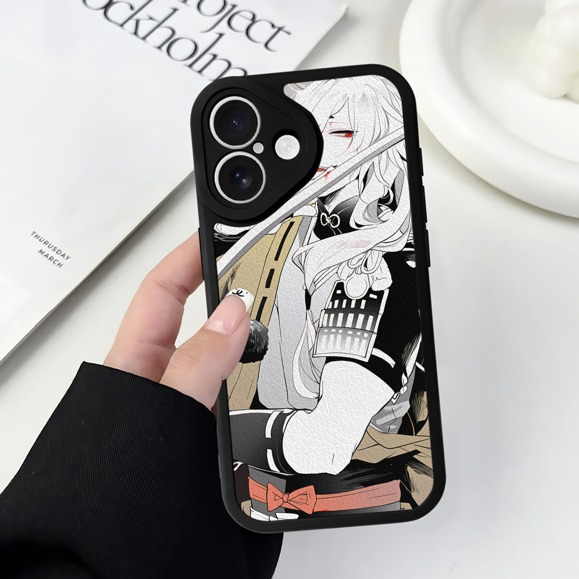 （画像用） 刀剣乱舞 Touken Ranbu 【iPhone 16シリーズ対応】シリコンスマホケース（レザー調） 材質：シリコン